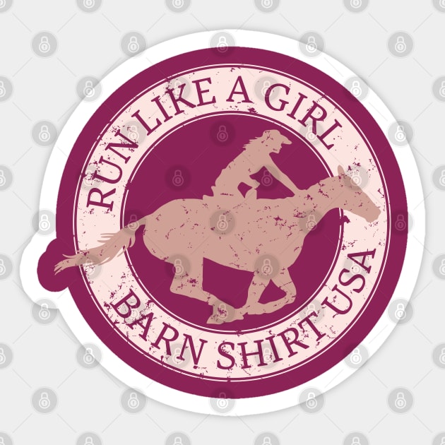 Run Like A Girl Sticker by Barn Shirt USA
